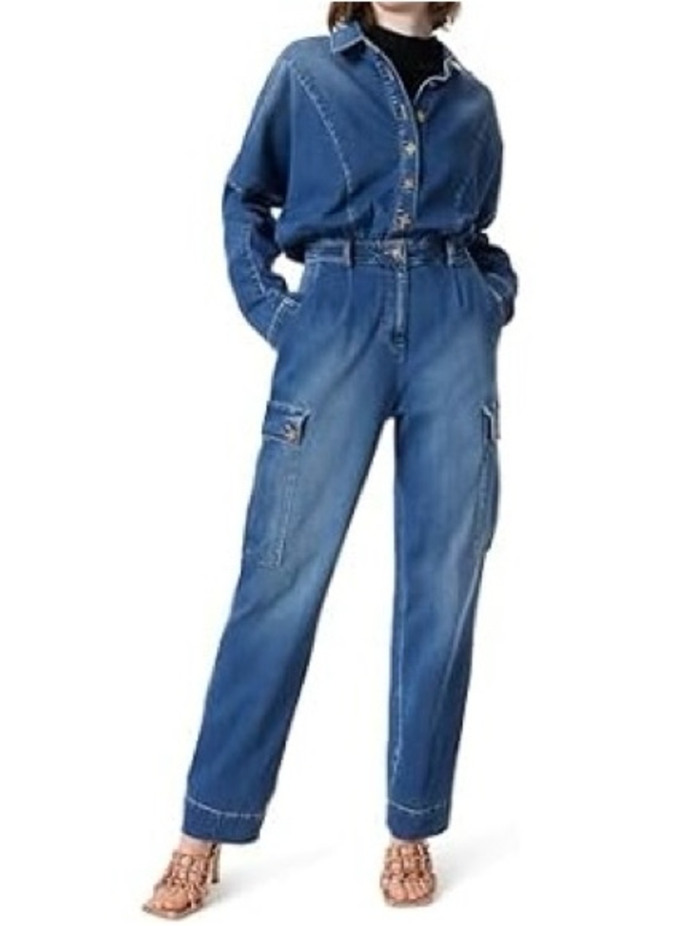 DEE Ocleppo | Women’s Rylee Cargo Pocket Jumpsuit | Indigo Wash | Size 2 | NWT